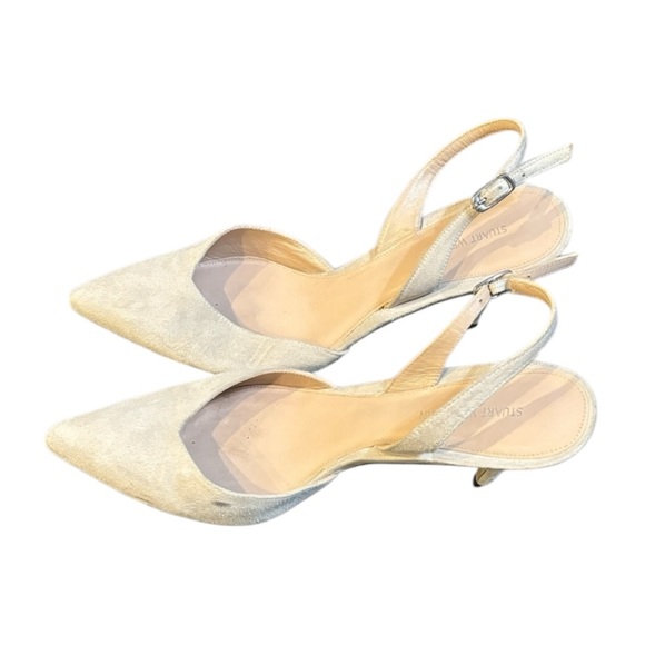 Stuart Weitzman Cream Slingback Heels - Picture 3 of 5
